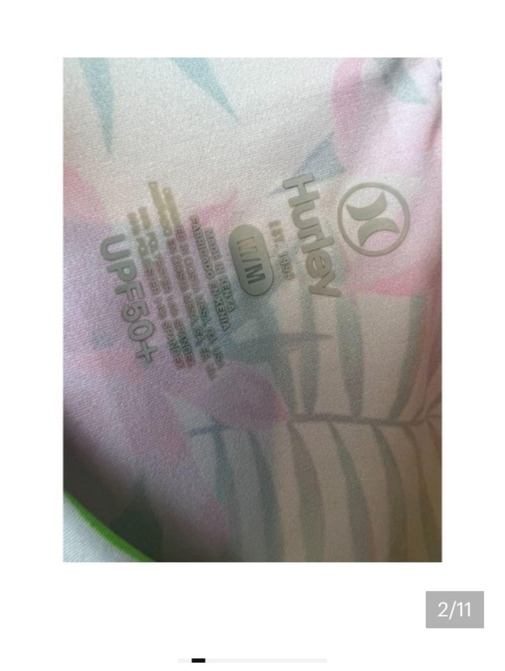 #51 - Hurley Rash Guard Swim Shirt Med/Large NWOT Womens UPF 50 Sun protection - Picture 5 of 5